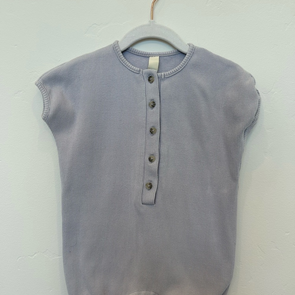Cozy Blue Button-Up Kids Romper